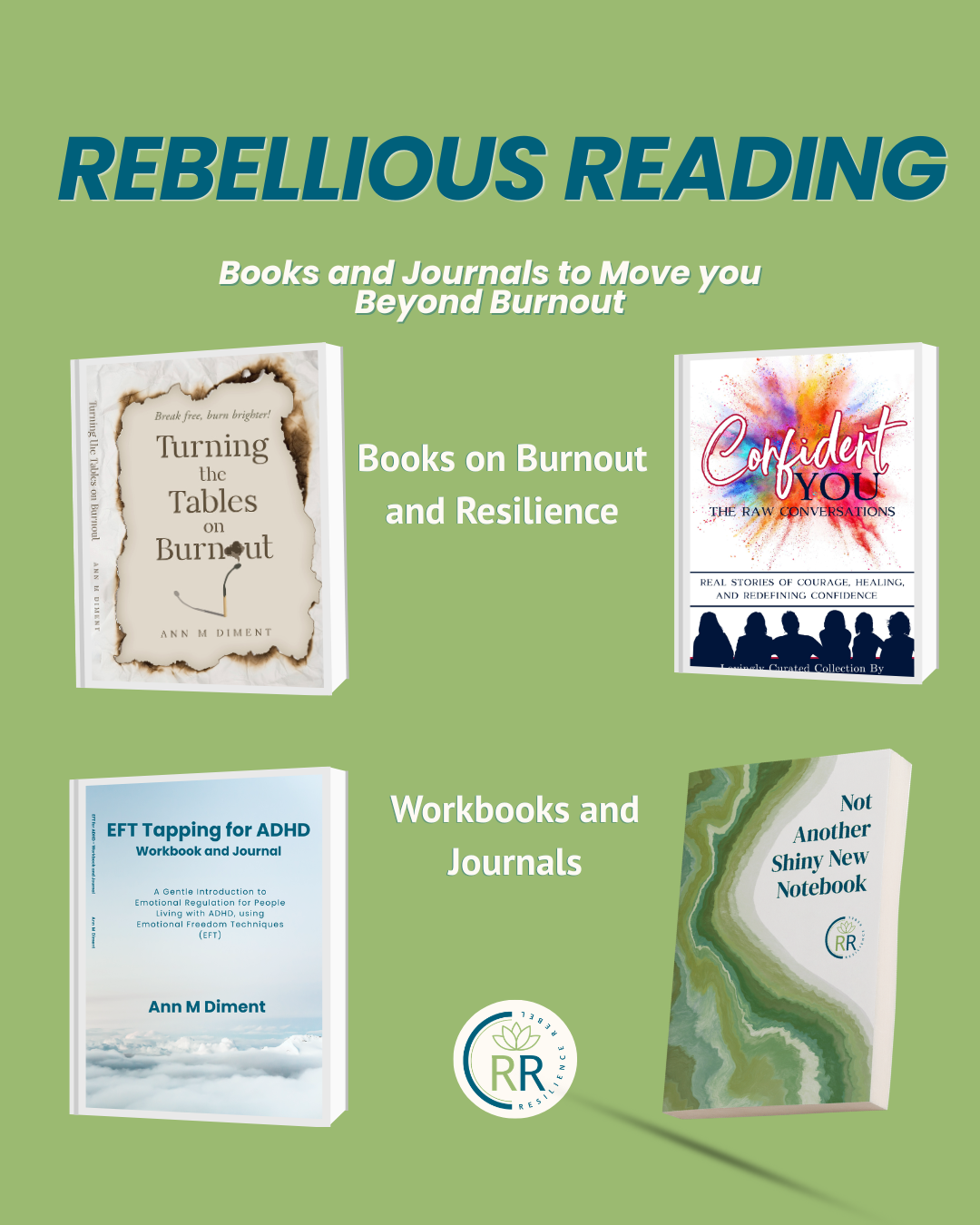 An image of a book - turning the tables on burnout, placed on a table with a text box describing the link between PTSD and burnout.